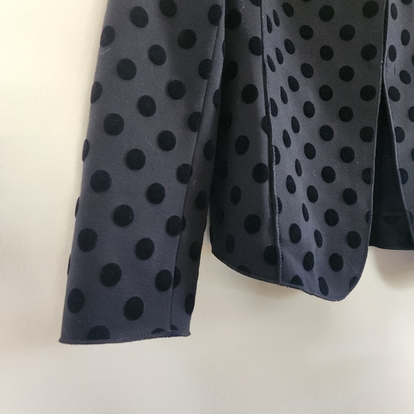 Akris Punto Black Velvet Polka Dot Blazer Jacket Size 10 - Picture 8 of 16